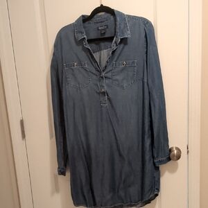 Lucky Brand Denim Midi Shirt Dress in Light Blue